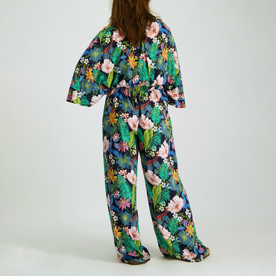 Navy Floral Pant