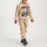 PRE-BOYS MODA STONE FLEECE TRACK SET (HOODY + JOGGER)