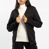 BLACK OPEN FRONT CARDIGAN