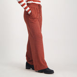 LADIES CIARRA RUST LUREX WIDE LEG PANTS