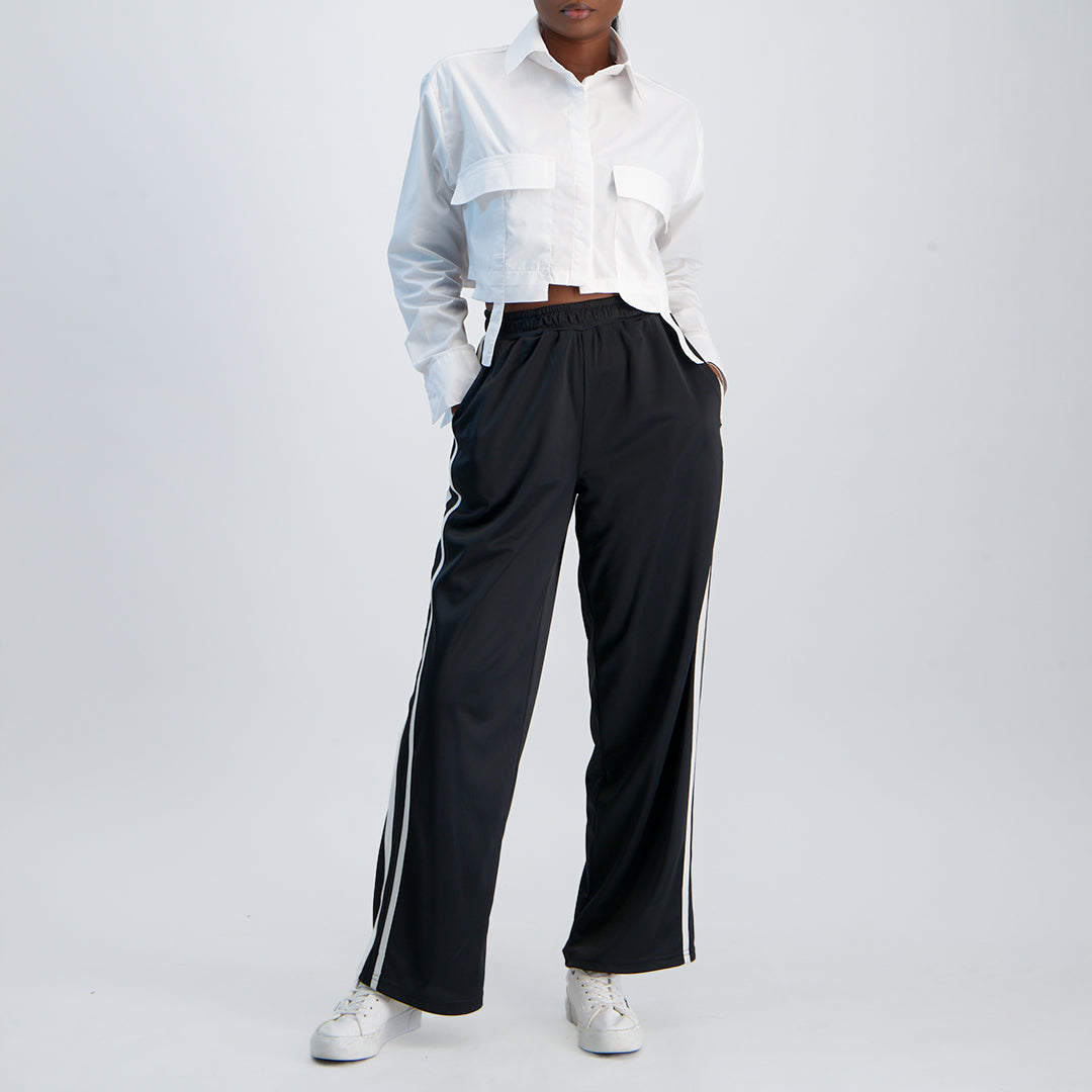LADIES NOVA FASHION WHITE UTILITY SHIRT