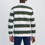 Boys Moda Olive Stripe L/S Fleece Golfer