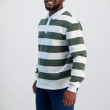 MENS MODA OLIVE STRIPE FLEECE GOLFER