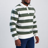 MENS MODA OLIVE STRIPE FLEECE GOLFER