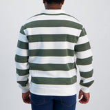 MENS MODA OLIVE STRIPE FLEECE GOLFER