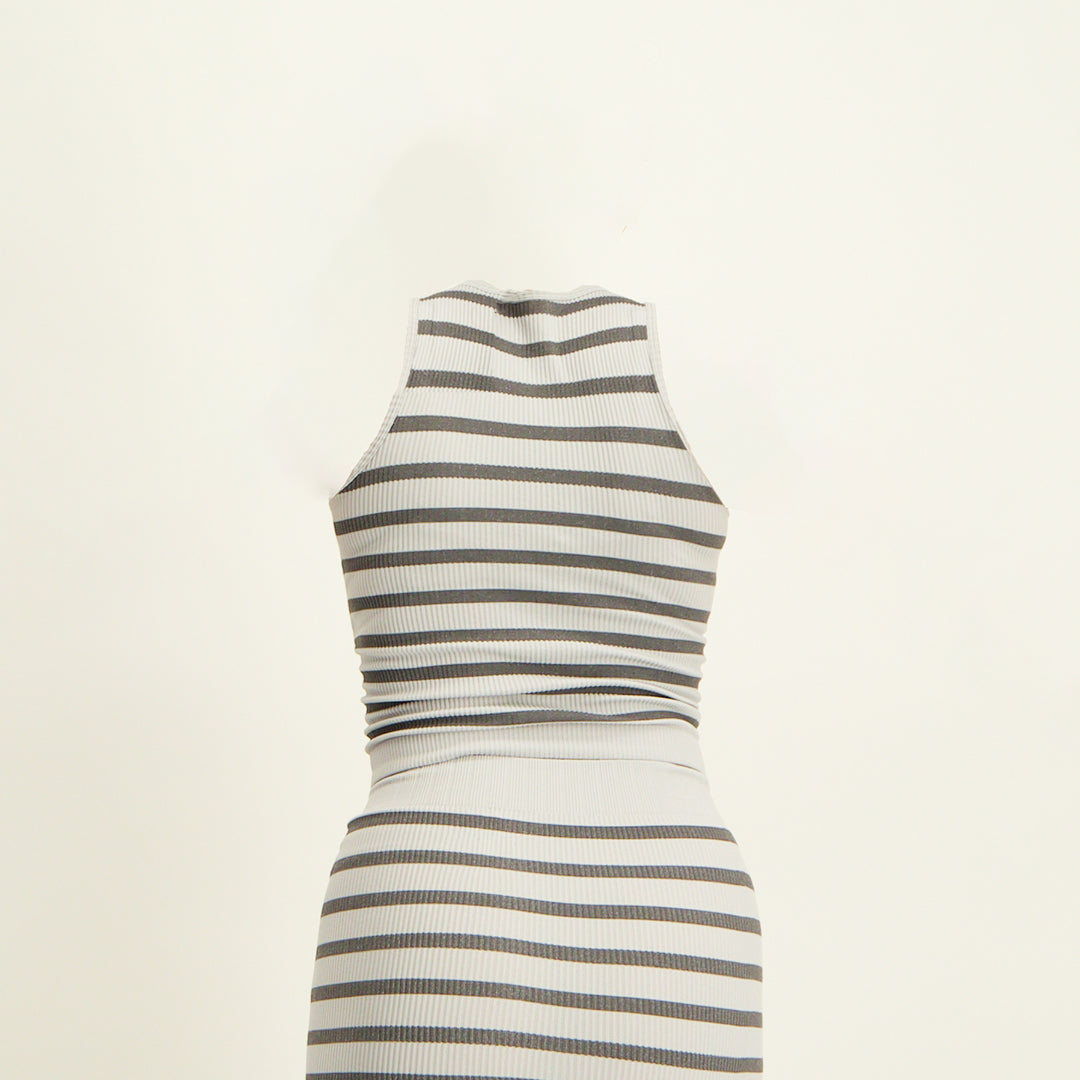 LADIES NOVA FASHION STRIPE SEAMLESS RACE TOP