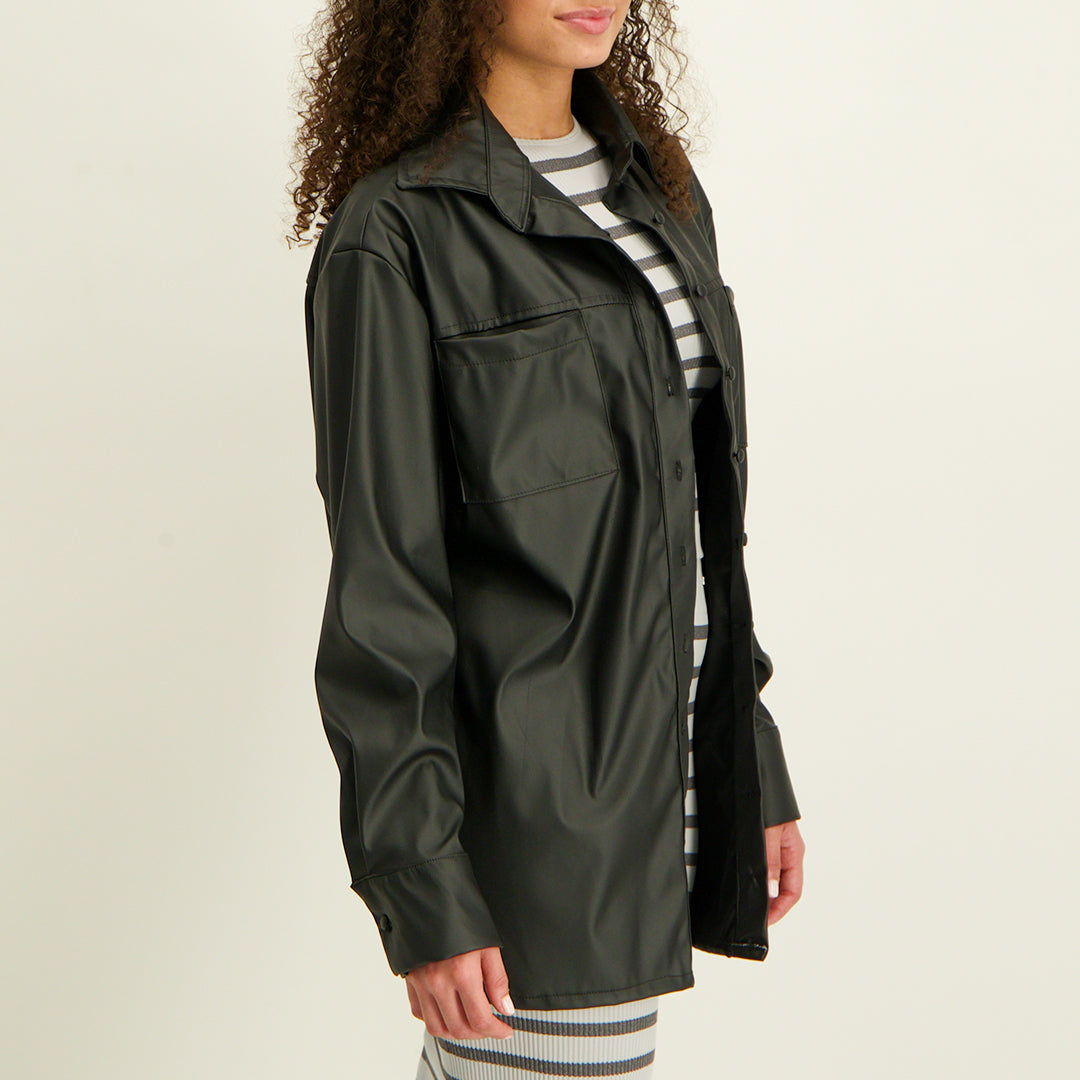 LADIES NOVA BLACK LONGER LENGTH SHACKET