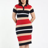 LADIES CIARRA NAVY/STONE DRESS