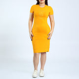 LADIES CIARRA OCHRE DRESS