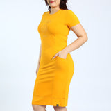 LADIES CIARRA OCHRE DRESS