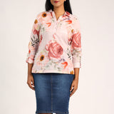 LADIES CIARRA RUST FLORAL SHIRT
