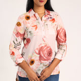 LADIES CIARRA RUST FLORAL SHIRT