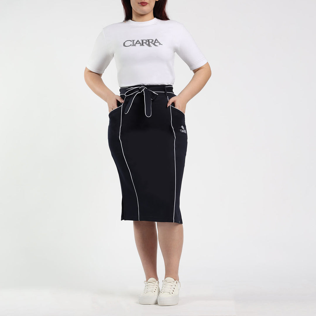 LADIES CIARRA NAVY/WHITE SKIRT
