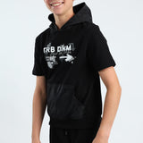 BOYS TRB BLACK HOODED SWEATER
