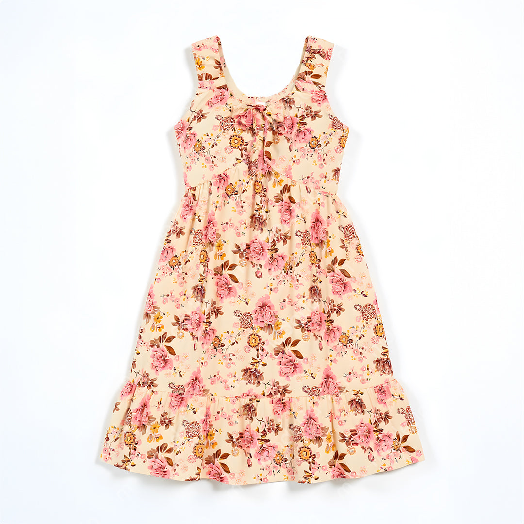 LADIES NOVA MINI FLORAL POPLIN DRESS WITH BOTTOM TIER
