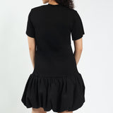Black Combo Ballon Dress