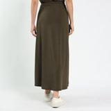LADIES NOVA MAXI SKIRT WITH FRONT METAL TRIM