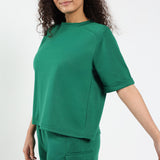 Ladies emerald Crew Boxy Top