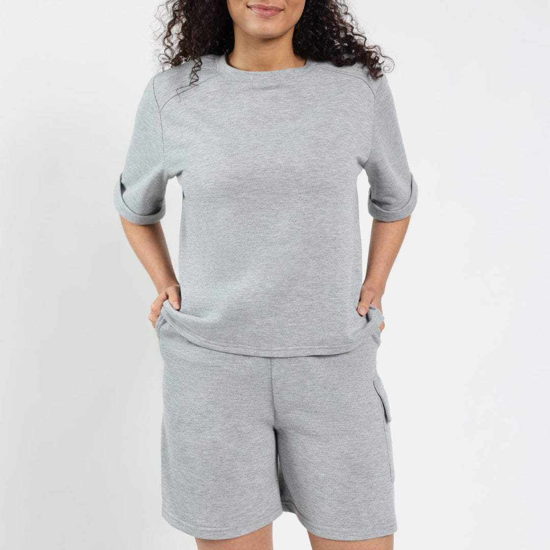 Ladies Grey Cargo Shorts