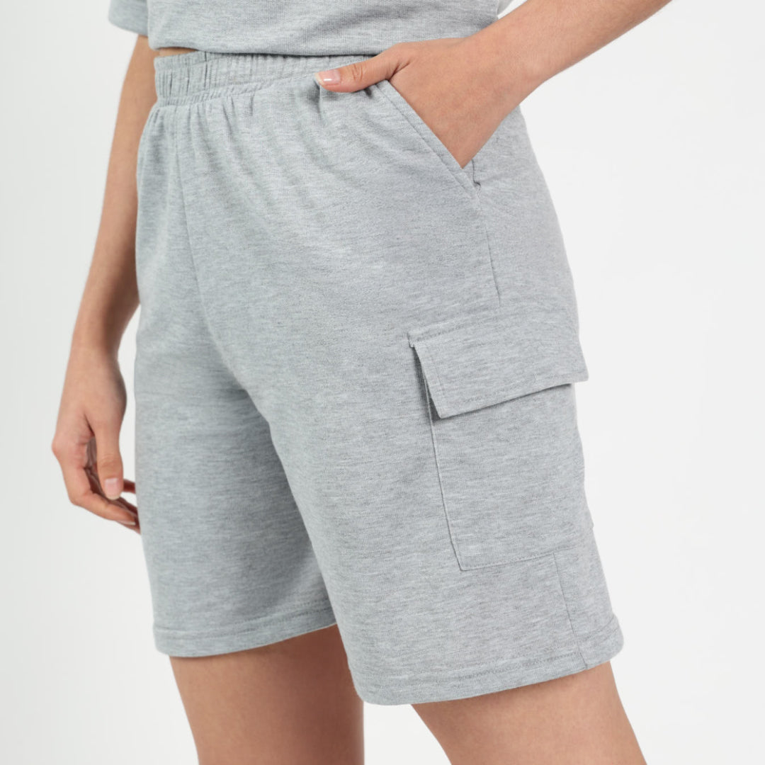 Ladies Grey Cargo Shorts