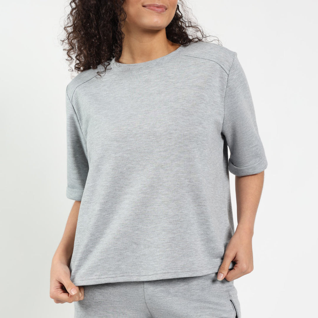 Grey Crew Boxy Top