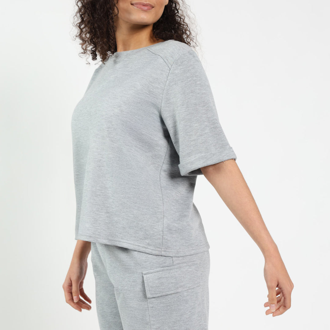 Grey Crew Boxy Top