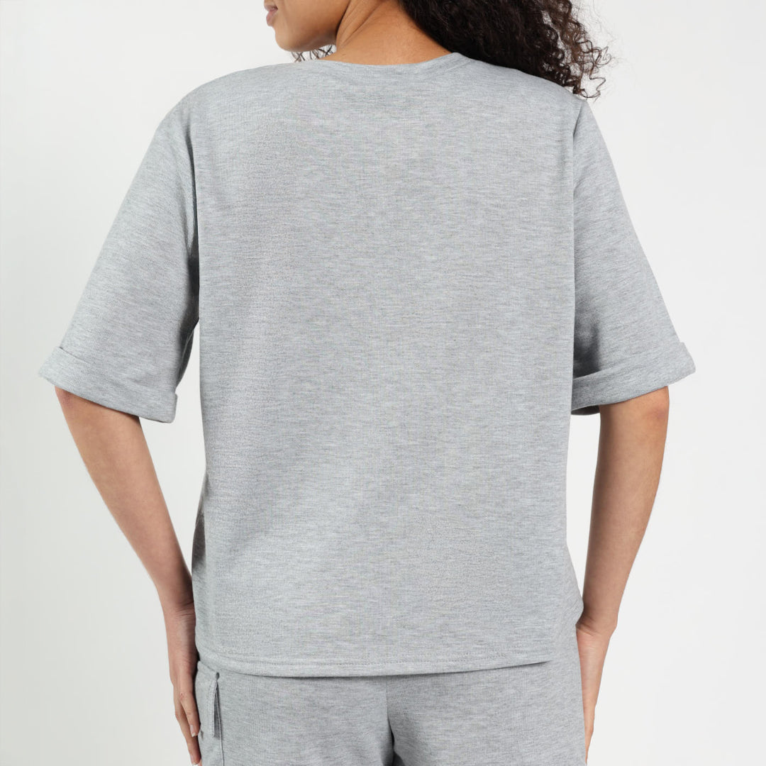Grey Crew Boxy Top