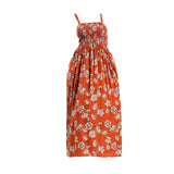Rust Floral Strappy Dress