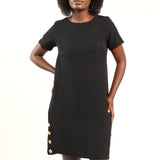 Black Button Dress
