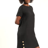 Black Button Dress