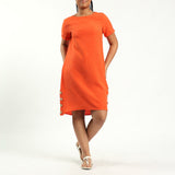 Orange Button Dress