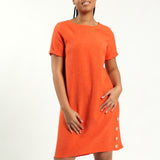 Orange Button Dress