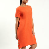 Orange Button Dress