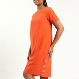 Orange Button Dress