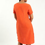 Orange Button Dress