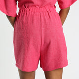 Cerise Mock-Tie Short