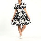 Cream/Black Henly Dress