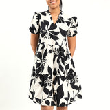 Cream/Black Henly Dress