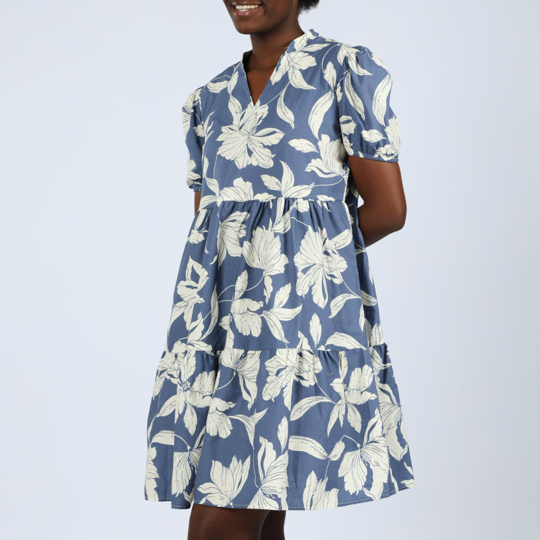 Blue/Cream Henly Dress
