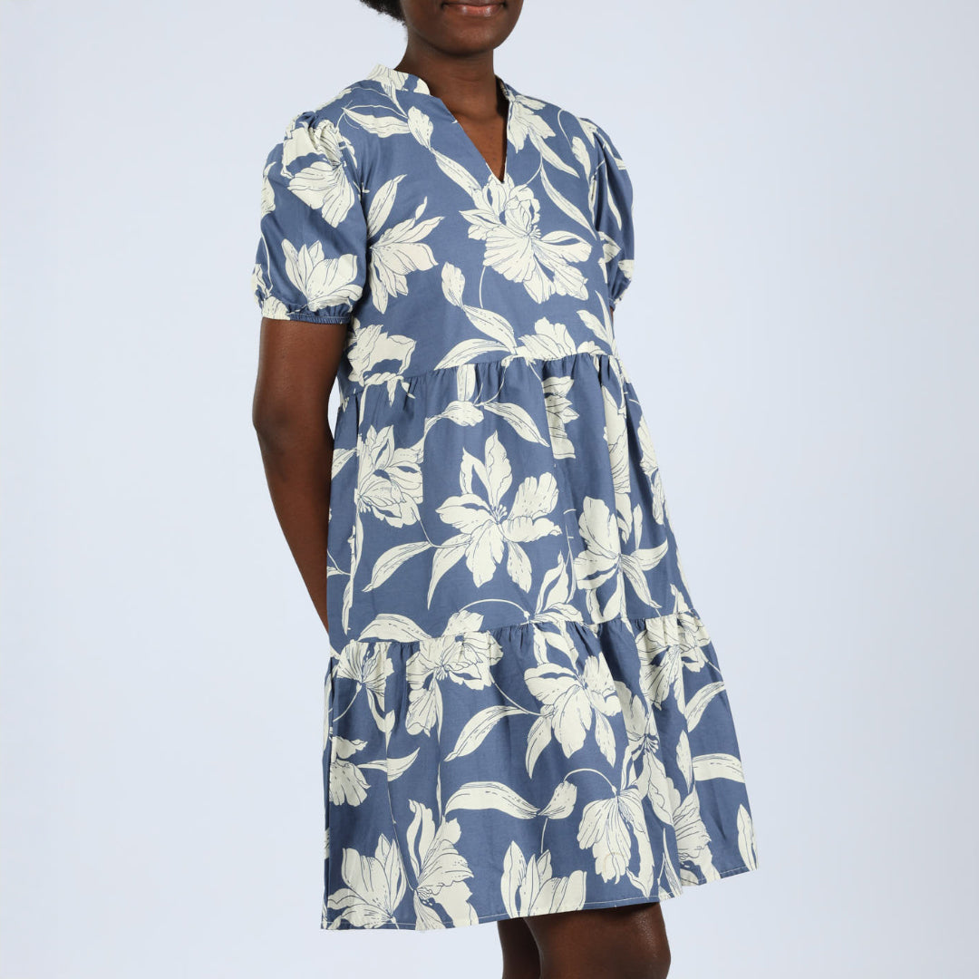 Blue/Cream Henly Dress