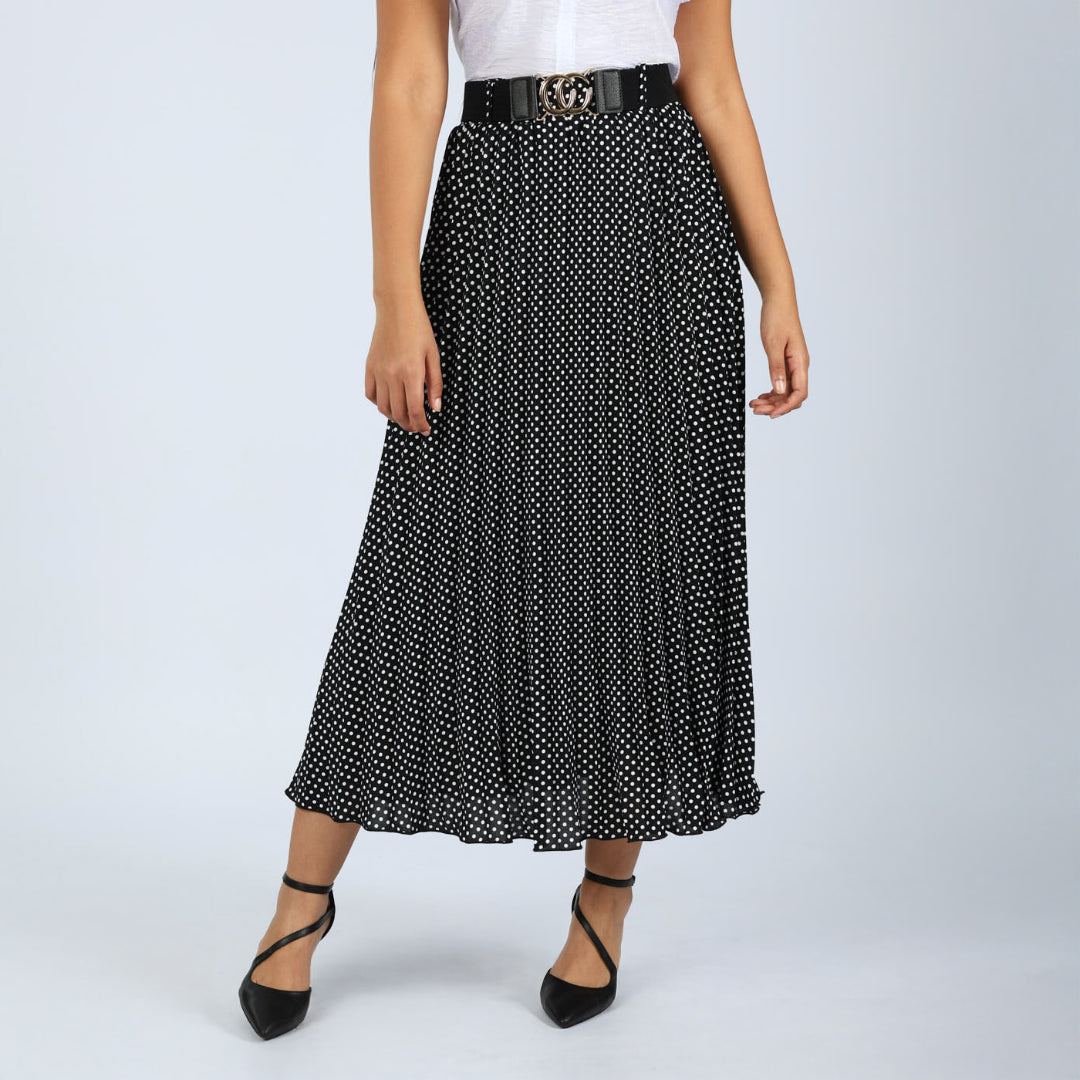 Black/White Pleated Skirt