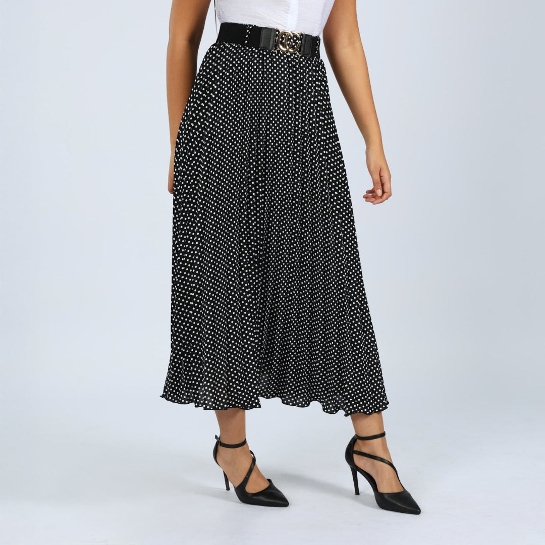 Black/White Pleated Skirt