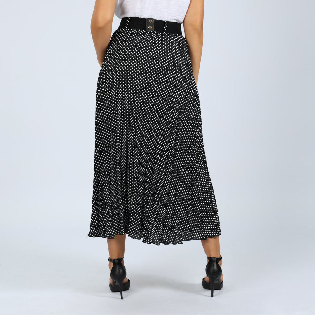 Black/White Pleated Skirt