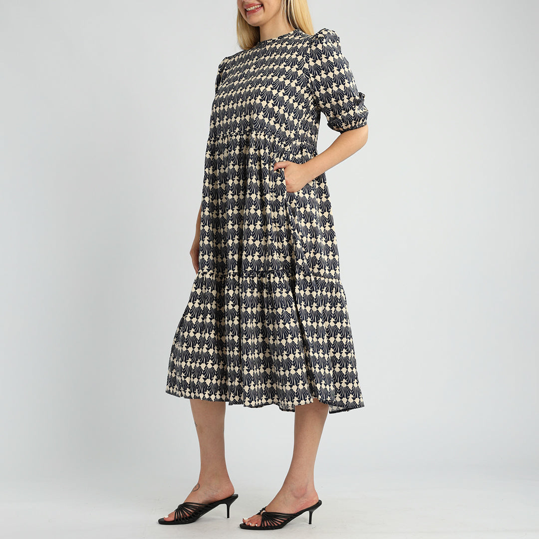 Printed Tiered Dress