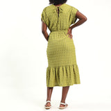 Chartreuse V-Neck Dress