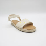 Linen Flower Espadrille Strappy Sandal