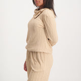 LADIES CIARRA STONE COWL NECK TOP
