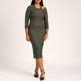 LADIES ALORA OLIVE CT OUT DRESS