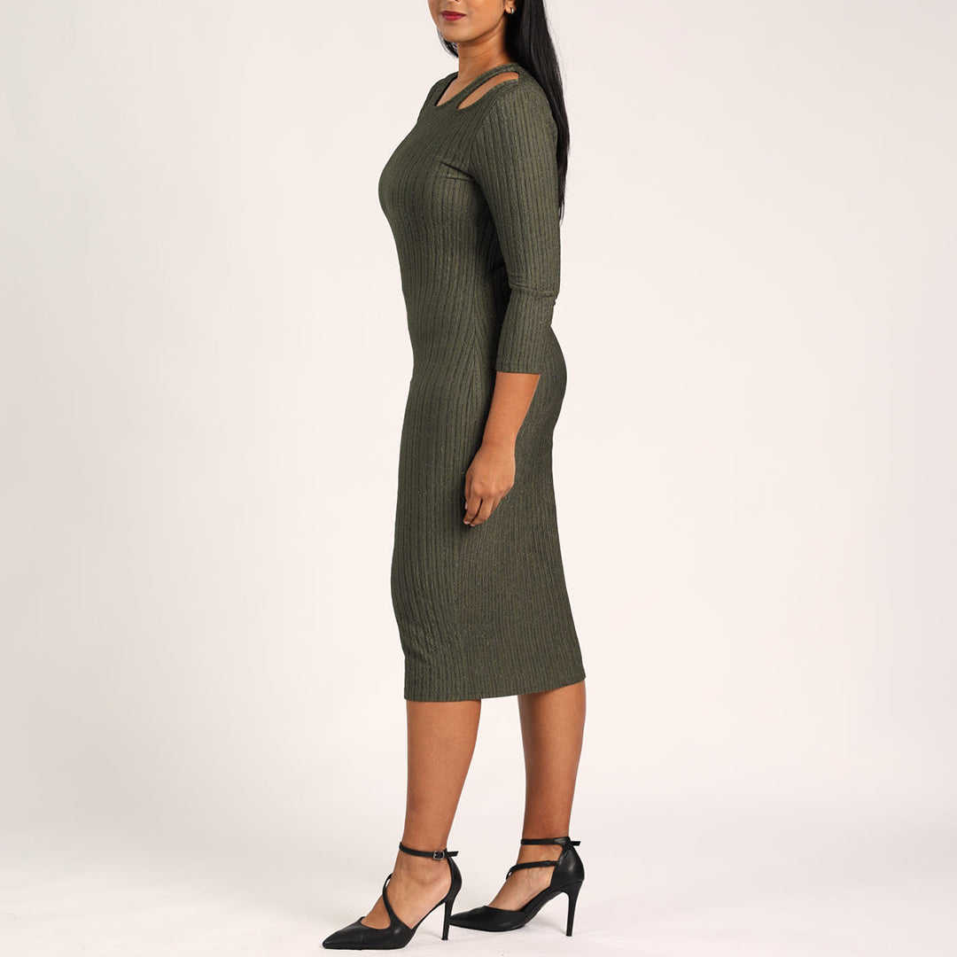 LADIES ALORA OLIVE CT OUT DRESS
