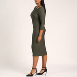 LADIES ALORA OLIVE CT OUT DRESS